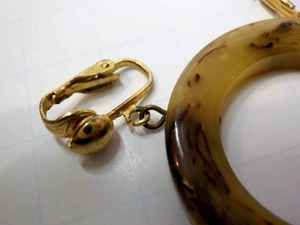 Honey Swirl <b>Resin</b> Circle Drop Earrings Handcrafted Hoop Earrings Vintage Inspired Lightweight Fashion Jewelry <b>Resin</b> <b>Crafts</b> - Product Image 3