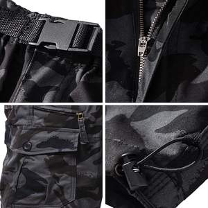 Shorts cargo pour homme, coupe décontractée 3/4, shorts de course pour homme, 7 poches, taille élastique, shorts de randonnée en coton - Product Image 4