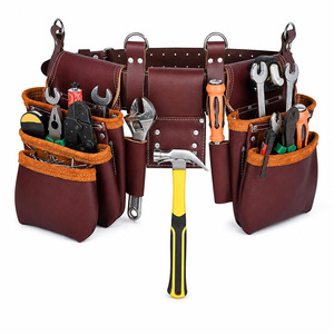 Ceinture porte-outils en cuir véritable avec plusieurs pochettes, supports sécurisés et coutures durables, en vente à prix raisonnable - Product Image 1