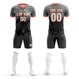 Tenues de football personnalisées directement de l'usine, sublimées, col en V, manches courtes, anti-transpiration, unisexe adulte, kit uniforme de football américain. - Product Image 1