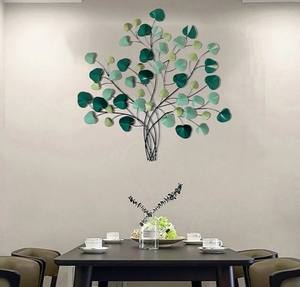 Modern Metal <b>Leaf</b> Wall Art Decor Green Tree Design for Living Room Indoor Wall Hanging - Product Image 4