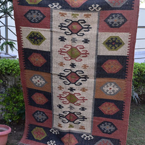 Alfombra Kilim de Yute Tejida a Mano, Reversible, de Fibra Natural para Sala de Estar y Hotel, Precio al por Mayor - Product Image 1