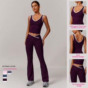 Ensemble de yoga et de fitness pour femmes, respirant et léger, de haute qualité, avec débardeur de sport et leggings très extensibles pour la salle de sport et le yoga au quotidien - Product Image 3