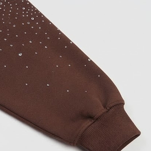 Survêtement oversize à strass, sweat à capuche et pantalon de survêtement assorti ornés de strass brillants, coupe ample pour homme - Product Image 5