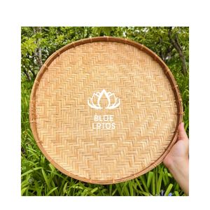 Plateau en bambou de haute qualité pour une présentation de repas délicieux et un transport sûr des boissons, un accessoire de cuisine écologique indispensable. - Product Image 1