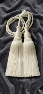 Elegant Cream Tassel Curtain <b>Tiebacks</b> with Rope Knot Design for Window Drapes Classic Style Textile Accessories - Product Image 2