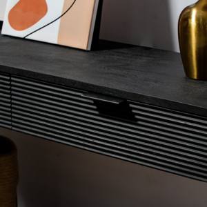 Consola de Madera Negra de Dos Cajones Vandana Lunaris Aureo, Diseño Moderno con Acentos de Madera Sólida - Product Image 2