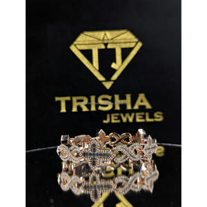 Bracelet en argent sterling 925 double tonalité haute brillance avec diamants de laboratoire VVS de qualité supérieure, bijoux de luxe pour hommes par Trisha Jewels - Product Image 1