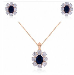 Nuevo Diseño de Conjunto de Colgante de Diamantes Geométrico Chapado en Oro, Oro Rosa y Platino con Circonita y Perla para Regalo de Boda, Joyería Nupcial - Product Image 3