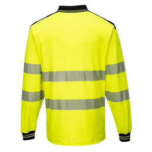 Polo à manches longues haute visibilité pour hommes, t-shirt de sécurité réfléchissant en polyester pour travaux de construction, de routes et industriels - Product Image 6