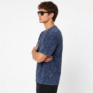 T-shirt homme personnalisé délavé à l'acide, faible MOQ pour les marques de streetwear américaines, avec logo personnalisé et coupe ample - Product Image 4