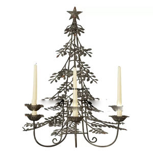Portavelas de Metal con Forma de Árbol de Navidad, Hecho a Mano, para Sublimación, Decoración Navideña y de Pascua - Product Image 1