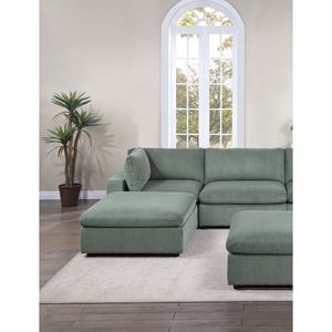 Colore salvia 7pc Set componibile componibile velluto a coste divano 2 cunei angolari 2 poltrone 3 poltroncine da soggiorno mobili - Product Image 3