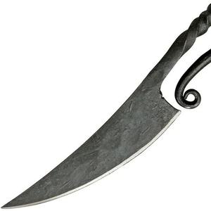 Couteau de cuisine multifonctionnel en acier au carbone forgé à la main, style médiéval antique, personnalisé et fait main par Jexmoo - Cadeau pour chef - Product Image 3