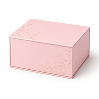 Boîte cadeau magnétique rose personnalisée, boîte d'emballage en papier rigide de luxe avec insert en mousse pour cosmétiques, bijoux, cadeaux
