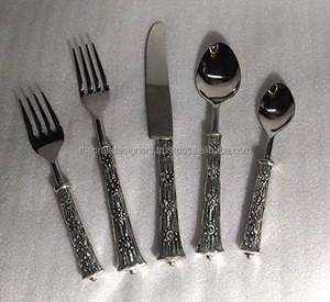 Tendance Acier Inoxydable Haute Qualité Argenterie Ustensiles Ensemble Indien Fabriqué Nouvelle Conception par TCD Métal Couverts Ensemble Feuille Poignées - Product Image 6