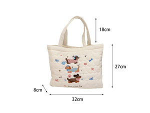 2026 Customized Luxury Embroidered Quilted Tote Bag Durable Stitching Portable Shopping Bag For Women - Product Image 4
