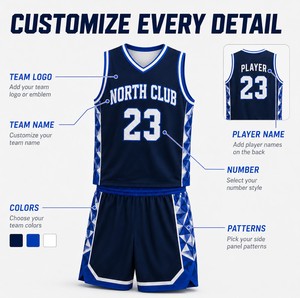 Ensemble d'uniformes de basketball personnalisés : Maillot et short sublimés avec logo d'équipe, nom, numéro, école, club, vêtements de sport pour jeunes, commande en gros - Product Image 3