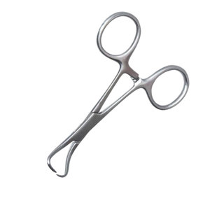 Pince à serviette chirurgicale manuelle en acier inoxydable de 125 mm avec anneau de fixation pour bloc opératoire, idéale pour la chirurgie générale - Product Image 4