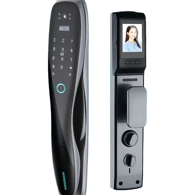 Tuya Wifi 3d Face Recognition Smart Door Lock with Camera Face Recognition Biometric Fingerprint Auto Smart Lock