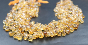 Cuentas de Citrino Natural de Calidad AAA, Lisas, en Forma de Gota, 5x9 mm, Hilo de 14 Pulgadas, Cuentas de Citrino con Orificio de 0.40 mm para la Fabricación de Joyas - Product Image 2