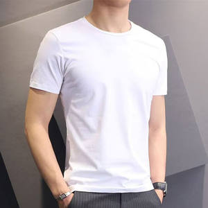 Camiseta de Cuello Redondo Lisa Unisex de Color Sólido, 180g CVC, Talla Grande para Hombre, con Logotipo Bordado Personalizado OEM, Precio de Fábrica China Bangladesh - Product Image 5