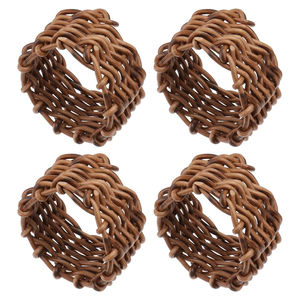 Porte-serviettes en rotin de qualité supérieure, fait main, logo personnalisé, style moderne classique pour mariage, fête, vaisselle de table - Product Image 1