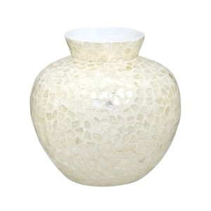 High Quality Handmade Mother of Pearl Inlay Vase Decorative Floral Centerpiece for Luxury Residential Interior Decor - Product Image 3