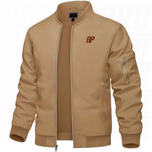 Custom Baseball <b>Collar</b> Fall Windbreaker <b>Jackets</b> Zip-Up Coat with Pockets Polyester Wholesale Price Low Cost Bomber <b>Jackets</b> - Product Image 1