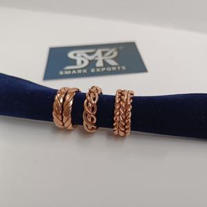 Bague en cuivre tressée à maillons épais, faite à la main, bande en cuivre tissée, audacieuse, style traditionnel et moderne, thérapie magnétique, légère - Product Image 5