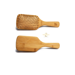 Brosse à cheveux en bambou écologique avec poils naturels pour des soins capillaires durables - Product Image 6
