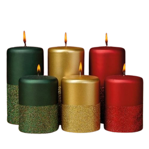 Highest Stainless Steel Metal Round Shape Three Color Scented <b>Candles</b> Luxury Handmade <b>Bulk</b> Selling - Product Image 1