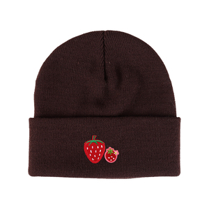 Gorro de Punto Personalizado para Mujer, Lindo Gorro de Invierno Cálido con Bordado de Frutas Coloridas, Gorro de Punto Moderno para Adultos, Logotipo OEM, MOQ Bajo - Product Image 6