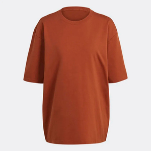 Camiseta de Cuello Redondo Extra Grande para Mujer, Color Sólido, Corte Holgado, 100% Algodón Jersey, Manga Corta, Transpirable, para Todas las Temporadas - Product Image 5