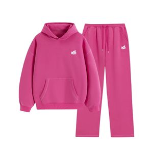 ชุดวอร์มผ้าฟลีซแบบยูนิเซ็กซ์พร้อมโลโก้สั่งทำ เสื้อฮู้ดดี้ผ้าฝ้ายหนานุ่มและกางเกงขายาวทรงกว้าง ชุดเซ็ต 2 ชิ้น ชุดออกกำลังกาย - Product Image 1