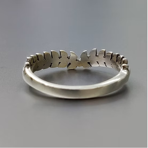 Retro 925 Sterling <b>Silver</b> Leaf Chevron <b>Ring</b> Handmade <b>Stacking</b> Jewelry For Women Fine Jewelry Wholesale - Product Image 4