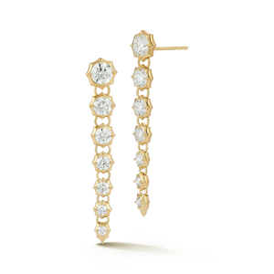 Wholesale Lab Grown Diamond Drop Earrings 3.16 CTW 7 Stone Dangle Earrings 14K Gold Bridal Statement Jewelry Supplier OEM ODM - Product Image 3