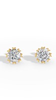 Boucles d'oreilles clous en diamant de laboratoire taille brillant rond |   Bijoux fins de luxe en or 10 carats |   Boucles d'oreilles de mariée et de mariage OEM ODM personnalisées