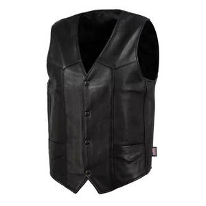 Professional % Genuine Leather Sleeveless Windproof <b>Plus</b> <b>Size</b> Motorcycle Riding Vest Racing Safety Vest for <b>Bikers</b> Made - Product Image 3