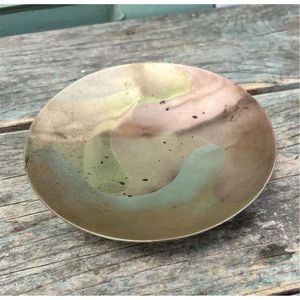 Handmade Abstract Multi-Tone Metal Serving <b>Tray</b> <b>Round</b> Decorative Platter Luxury Brass Gold Coffee <b>Table</b> <b>Tray</b> Home Decor Accent - Product Image 1