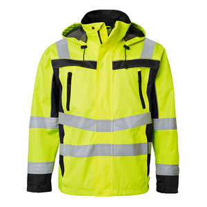 Chaqueta de seguridad para hombre, impermeable, reflectante, fluorescente, amarilla, para trabajo en invierno, diseño personalizado OEM, EN20471 EN343 - Product Image 2
