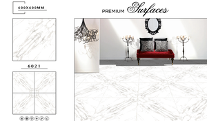 Azulejos de Porcelana Pulida y Esmaltada de Alta Calidad de 600x600 mm, Azulejos para Piso con Aspecto de Mármol para Interiores y Exteriores con Diseño Moderno - Product Image 2