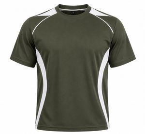T-shirt Sportif Homme Col Rond Manches Courtes Séchage Rapide Coupe Droite 100% Polyester Tricoté Écologique Motif Géométrique Devant Marron Blanc - Product Image 5