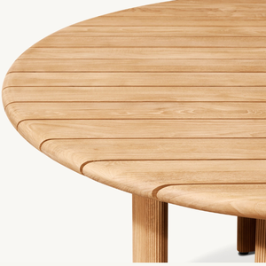 Table ronde d'extérieur pour restaurant, en promotion, avec pieds robustes en teck sélectionné et un design moderne et épuré. - Product Image 5