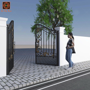Puerta Metálica de Doble Hoja Estilo Europeo KHP, Recubierta con Polvo, Puerta Batiente Resistente para Uso Exterior en Villas - Product Image 6
