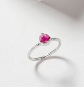 Raw Ruby Gemstone Handcrafted <b>Ring</b> Jewelry - Minimalist <b>Rings</b> for Women Stackable Band - Product Image 1