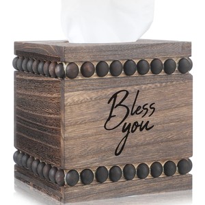 Rustic <b>Pine</b> Wood Tissue <b>Box</b> Cover Distressed Farmhouse Wholesale Aqdus Saleem - Product Image 2