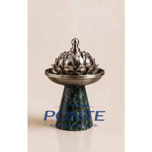 Luxury Natural Marble Incense Burner Modern Metal Lotus Censer Holder for <b>Bakhoor</b> <b>Oud</b> Arabian Mabkhara Home Decor Wedding Gift - Product Image 5
