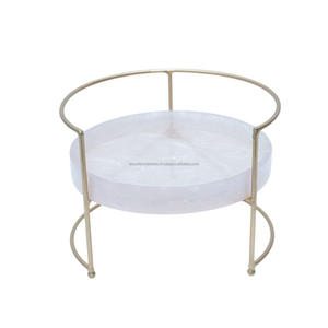 Support à gâteau rond à 3 niveaux en métal et résine, présentoir à cupcakes, plateau de présentation de desserts pour mariage, baby shower, fête d'anniversaire - Product Image 4