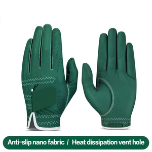 Gants de golf légers de couleur verte, en cuir PU, antidérapants, respirants, avec trous d'aération, gants de sport unisexes - Product Image 1